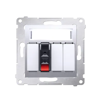 Priza difuzor 1 iesire, rubrica pentru descriere, pentru conectare 1 incinta acustica, silver mat metalic