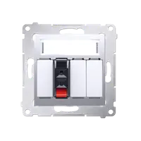 Priza difuzor 1 iesire, rubrica pentru descriere, pentru conectare 1 incinta acustica, silver mat metalic