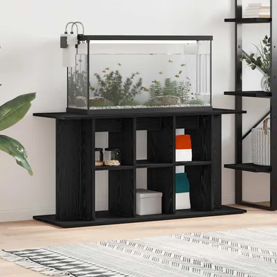vidaXL Suport pentru acvariu, stejar negru, 120x40x60 cm, lemn stratificat