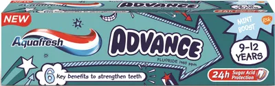 Aquafresh Pastă de dinți pentru copii Advance, 9-12 ani, 75 ml