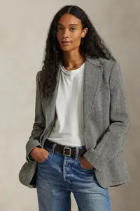 Polo Ralph Lauren sacou cu un singur rând de nasturi pentru femei cu in