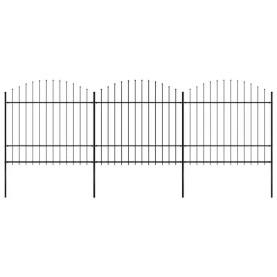 vidaXL Gard de grădină cu vârf tip suliță din oțel 504x175 cm, negru