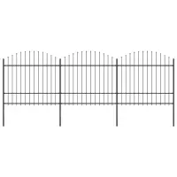 vidaXL Gard de grădină cu vârf tip suliță din oțel 504x175 cm, negru