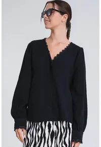 Bluza uni cu nasturi - Negru