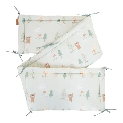 Apărătoare pentru pătuț verde deschis din bumbac 170 cm Woodland Buddies – Roba