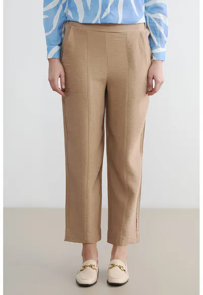 Pantaloni relaxed-fit cu buzunare laterale - Maro camel