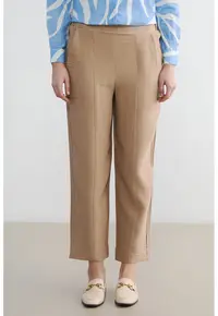 Pantaloni relaxed-fit cu buzunare laterale - Maro camel