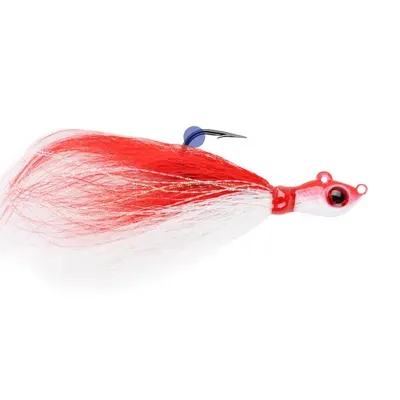 Jig Mustad Big Eye Bucktail Red White Crystal Flash, Nr 2/0, 7 Grame