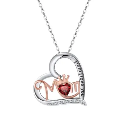 Lantisor argint 925, JW1698, model Mom, placat cu rodiu