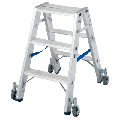 Scara Stabilo dubla 2x3, trepte cu roti