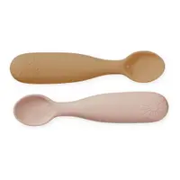 Linguri pentru copii, somon/galben-deschis din silicon 2 buc. Coral Mix – Cam Cam Copenhagen