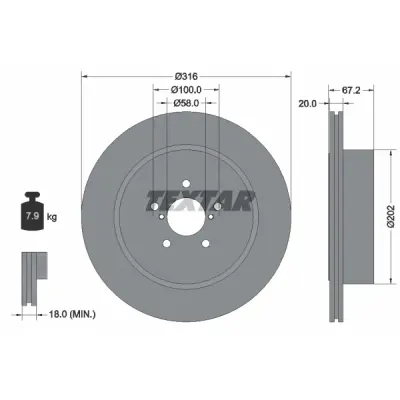 Disc frana TEXTAR 92173703