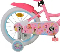 Bicicleta pentru copii EL Disney Princess 16 inch, frana de mana pe roata din fata, scaun si ghidon reglabil, spite metalice, roti gonflabile, stopuri reflectorizante