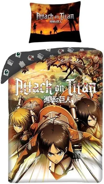 Lenjerie de pat pentru copii Halantex - Attack on Titan