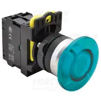 Buton tip ciuperca, albastru NYG3-MLB 1×NO, 5A/230V AC-15, IP65, 40mm, LED 230V AC/DC