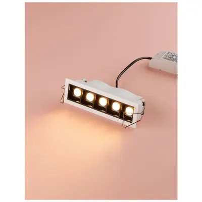 Spot SWAN Alb & Negru Aluminiu LED 5x2 Wat 16 Volt 500Ma 700Lm 3000K IP20