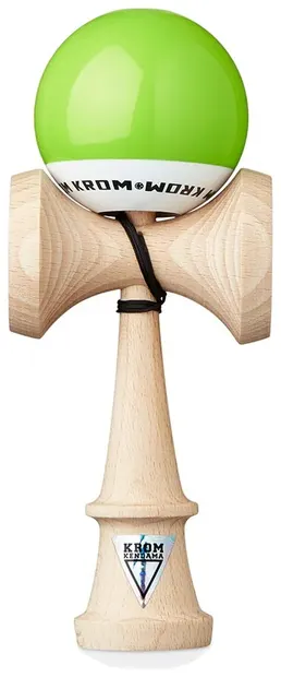 Joc de dexteritate din lemn KROM Kendama - Pop Kendama, verde deschis