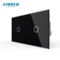Intrerupator simplu cap / scara + simplu cap / scara, generatia noua, cu panou sticla Negru