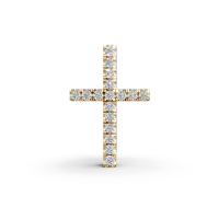Pandantiv cruce din aur galben cu diamante de 0.08ct