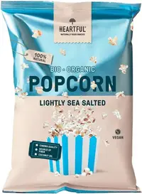 Popcorn organic cu sare de mare, 60 g, Heartful