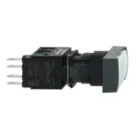 Buton Incastrat Alb Ø 16, Dreptunghiular, Revenire cu Arc, 1 No, Nemarcat