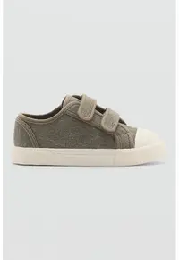 Pantofi sport uni cu velcro - Kaki pal/Crem
