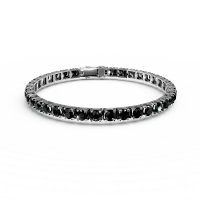 Bratara tennis din aur alb cu diamante negre taietura rose de 12ct