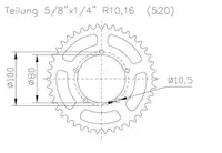 ESJOT - Foaie (spate) Aluminiu 51-32124, 45 dinti - BMW S1000RR Racing Felge