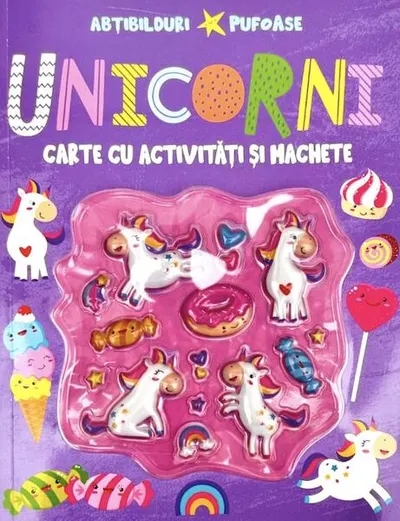 Unicorni cu abțibilduri pufoase - Paperback brosat