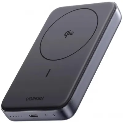 Baterie Externa UGREEN PB761, 10000mAh, 30W, PD + FQI, 1 x QI - 1 x USB-C, Gri