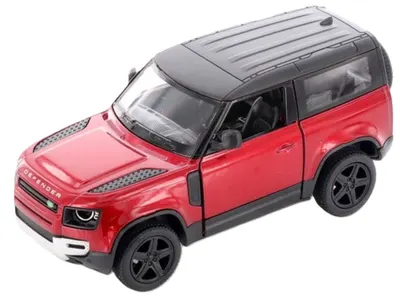 Mașinuță metalică Kinsmart - Land Rover Defender 90, 1:36, bordo