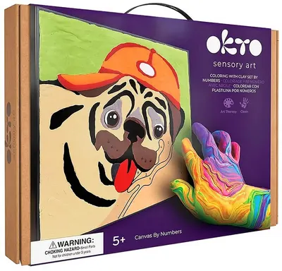 Set creativ cu plastilină Okto - Pictură după numere, Câine
