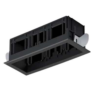 Modena 3 Module Recessed Box With Frame Black