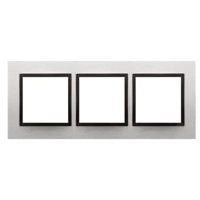 Rama tripla de metal IP20/IP44(a se folosi cu DUN1 pentru IP44), inox Yang
