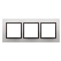 Rama tripla de metal IP20/IP44(a se folosi cu DUN1 pentru IP44), inox Yang