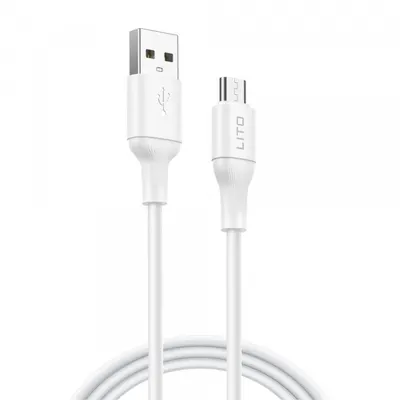 Cablu Date si Incarcare USB-A - microUSB Lito LD06V, 18W, 1m, Alb