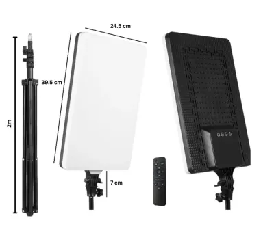 Panou Fill Light LED Portabil - PL-19 | 39CM x 24CM | Cu telecomanda si trepied