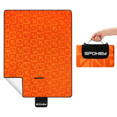 Patura picnic impermeabila 150x180 cm Spokey Picnic Apricot, captusita aluminiu