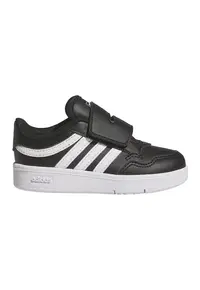 Pantofi sport de piele ecologica cu velcro Hoops 4.0 - Negru/Alb optic