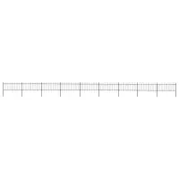 vidaXL Gard de grădină cu vârf circular din oțel 1506x80 cm, negru