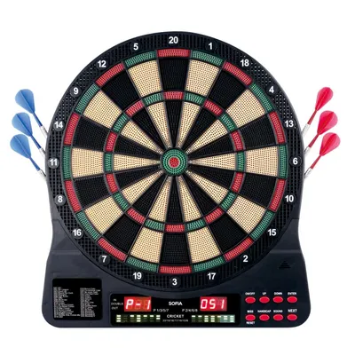 Tablă Electronică Darts, XQ Max, pentru 1–8 Jucători cu LED și Funcție Cricket