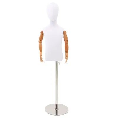 vidaXL Manechin Ajustabil 120-150 cm cu Bază Unisex PP Alb 120-150 cm