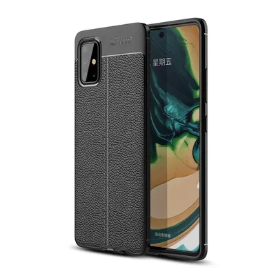 Husa Autofocus, Compatibila cu Samsung A71 5G, neagra, subtire, moderna, material semi-moale tpu Engros