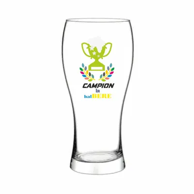 Pahar pentru bere, cu mesajul "CAMPION la halBERE", 500 ml
