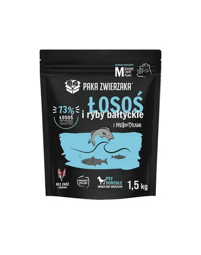 PAKA ZWIERZAKA Hrana caine, cu somon si peste baltic 1,5kg