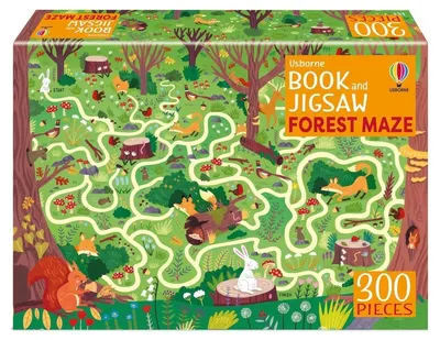 Puzzle Usborne din 300 piese - Labirint de pădure