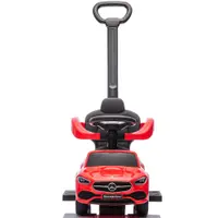 Masinuta de impins cu maner Chipolino Mercedes Benz C-Class Red cu bara de siguranta, suport pentru picioare, spatiu depozitare, volan cu sunete, greutate admisa 25 kg
