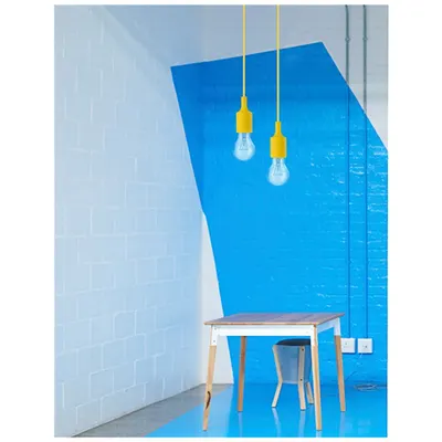 Lampa suspendata SWING Yellow Silicon & Fabric Wire E27 1x60 Wat 230 Volt IP20 Fara bec