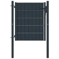 vidaXL Poartă de gard din PVC și oțel, 100x81 cm, antracit