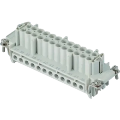 Insert pentru conector Mama - 104X27 - 24P + E 16A 500V / 6kV / 3 - ȘURUB CONNECTION - CU PLATE - GRI